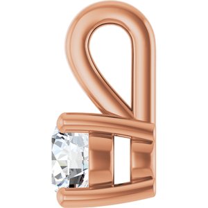 10K Rose Gold 4.1 mm Round Charm/Pendant Mounting – image 5