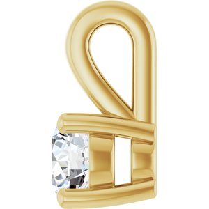 18K Yellow Gold 4.1 mm Round Charm/Pendant Mounting – image 5