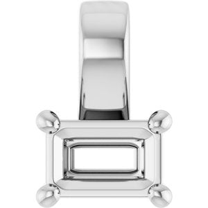 Continuum Sterling Silver 4.5x3 mm Emerald Charm/Pendant Mounting – image 2
