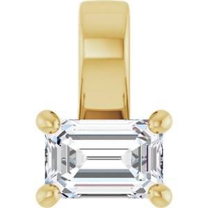 14K Yellow Gold 4.5x3 mm Emerald Charm/Pendant Mounting