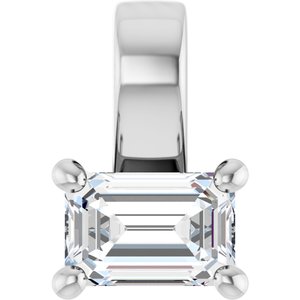 Sterling Silver 4.5x3 mm Emerald Charm/Pendant Mounting