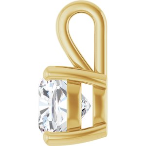 14K Yellow Gold 8 mm Cushion Charm/Pendant Mounting – image 5