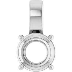14K White Gold 10 mm Round Charm/Pendant Mounting – image 2