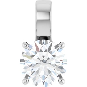 10K White Gold 10 mm Round Charm/Pendant Mounting