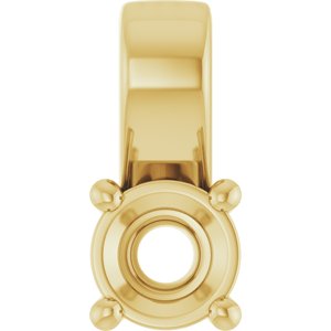 18K Yellow Gold 4.1 mm Round Charm/Pendant Mounting – image 2