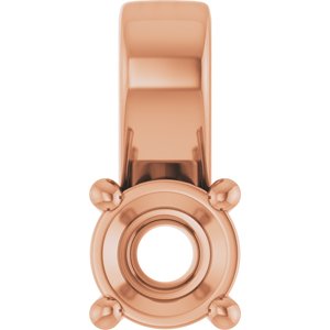 10K Rose Gold 4.1 mm Round Charm/Pendant Mounting – image 2
