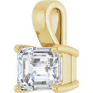 18K Yellow Gold 9x7 mm Emerald Charm/Pendant Mounting – image 3