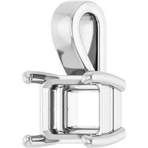 14K X1 White Gold 9x7 mm Emerald Charm/Pendant Mounting – image 4