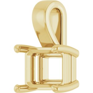 18K Yellow Gold 9x7 mm Emerald Charm/Pendant Mounting – image 4