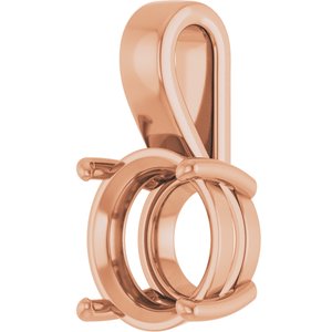 10K Rose Gold 12 mm Round Charm/Pendant Mounting – image 4