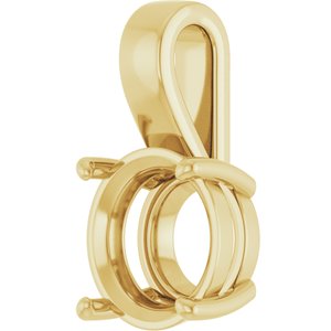 10K Yellow Gold 12 mm Round Charm/Pendant Mounting – image 4