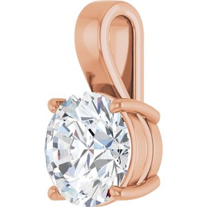 14K Rose Gold 12 mm Round Charm/Pendant Mounting – image 3