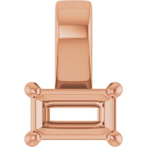 10K Rose Gold 5x3 mm Emerald Charm/Pendant Mounting – image 2