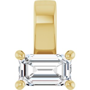 14K Yellow Gold 5x3 mm Emerald Charm/Pendant Mounting