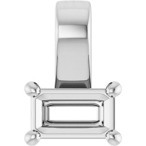 18K White Gold 5x3 mm Emerald Charm/Pendant Mounting – image 2