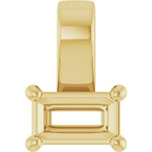 18K Yellow Gold 5x3 mm Emerald Charm/Pendant Mounting – image 2