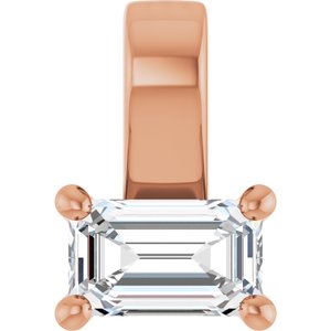 14K Rose Gold 5x3 mm Emerald Charm/Pendant Mounting