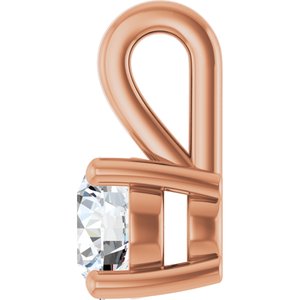 18K Rose Gold 4.8 mm Round Charm/Pendant Mounting – image 5