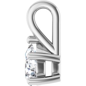 14K White Gold 6x4 mm Pear Charm/Pendant Mounting – image 5