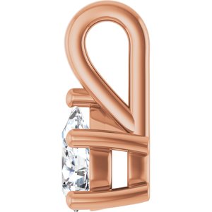 14K Rose Gold 6x4 mm Pear Charm/Pendant Mounting – image 5