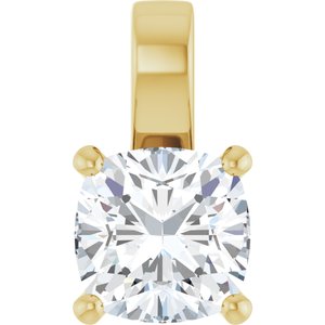 14K Yellow Gold 10 mm Cushion Charm/Pendant Mounting