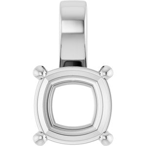 Sterling Silver 10 mm Cushion Charm/Pendant Mounting – image 2