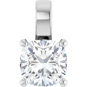 10K White Gold 10 mm Cushion Charm/Pendant Mounting