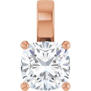 10K Rose Gold 10 mm Cushion Charm/Pendant Mounting