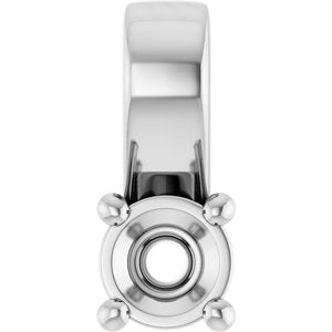 14K White Gold 3.2 mm Round Charm/Pendant Mounting – image 2