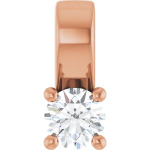 10K Rose Gold 3.2 mm Round Charm/Pendant Mounting