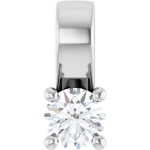 14K White Gold 3.2 mm Round Charm/Pendant Mounting