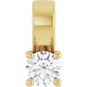 18K Yellow Gold 3.2 mm Round Charm/Pendant Mounting