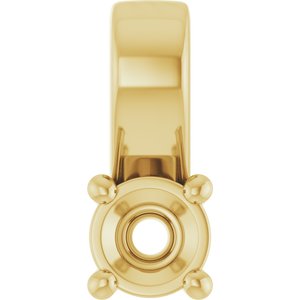 14K Yellow Gold 3.2 mm Round Charm/Pendant Mounting – image 2