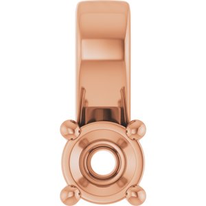 10K Rose Gold 3.2 mm Round Charm/Pendant Mounting – image 2