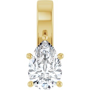 18K Yellow Gold 12x8 mm Pear Charm/Pendant Mounting