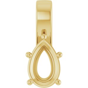 10K Yellow Gold 12x8 mm Pear Charm/Pendant Mounting – image 2
