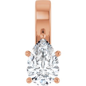 10K Rose Gold 12x8 mm Pear Charm/Pendant Mounting