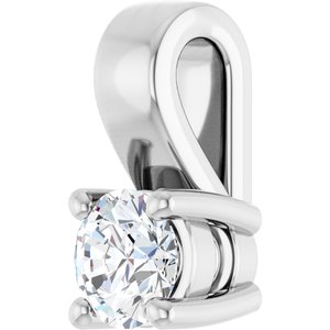 Sterling Silver 3.4 mm Round Charm/Pendant Mounting – image 3