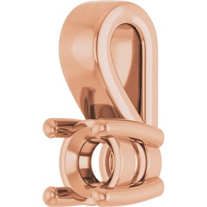 14K Rose Gold 3.4 mm Round Charm/Pendant Mounting – image 4