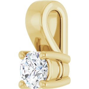 18K Yellow Gold 3.4 mm Round Charm/Pendant Mounting – image 3