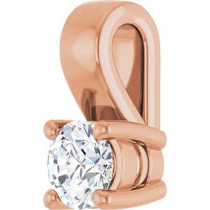 14K Rose Gold 3.4 mm Round Charm/Pendant Mounting – image 3