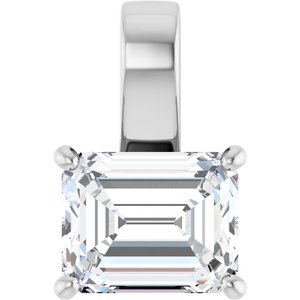 10K White Gold 10x8 mm Emerald Charm/Pendant Mounting