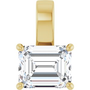 10K Yellow Gold 10x8 mm Emerald Charm/Pendant Mounting