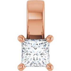 10K Rose Gold 3.25 mm Square Charm/Pendant Mounting