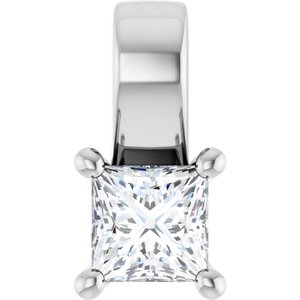 10K White Gold 3.25 mm Square Charm/Pendant Mounting
