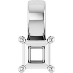 18K White Gold 3.25 mm Square Charm/Pendant Mounting – image 2