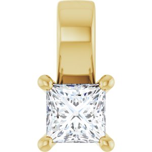18K Yellow Gold 3.25 mm Square Charm/Pendant Mounting
