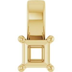 14K Yellow Gold 3.25 mm Square Charm/Pendant Mounting – image 2