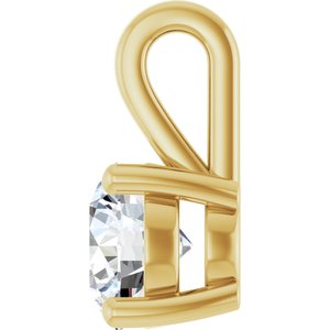 18K Yellow Gold 6.5 mm Round Charm/Pendant Mounting – image 5