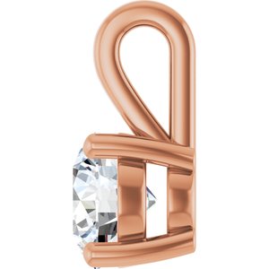 18K Rose Gold 6.5 mm Round Charm/Pendant Mounting – image 5